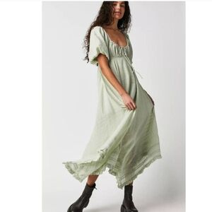 Free People On My Level Maxi Dress - XL Green